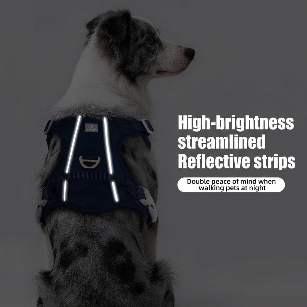 No-Pull Reflective Dog Harness Vest - Adjustable & Comfortable
