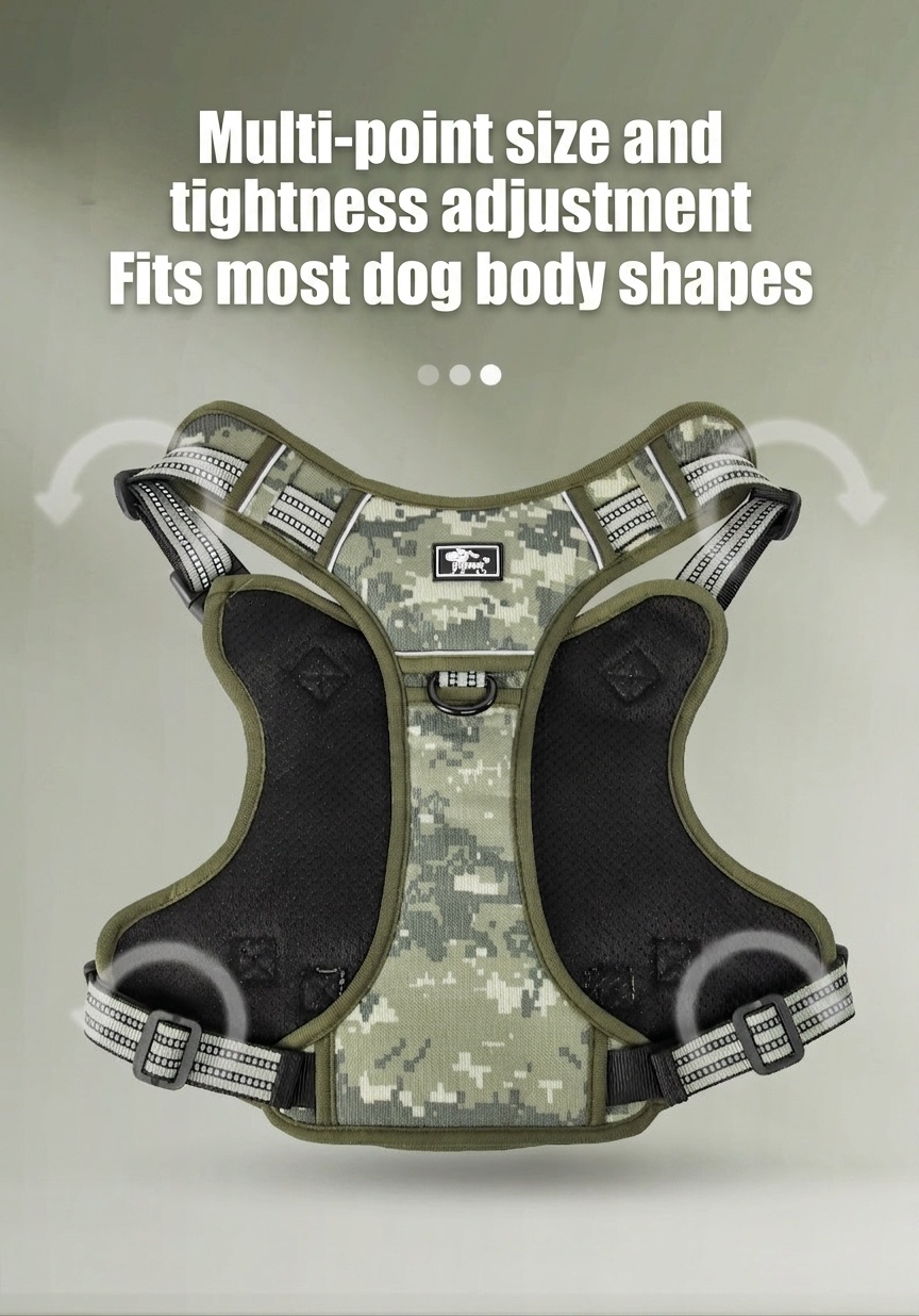 Tactical No-Pull Dog Harness with Reflective Straps & Handle