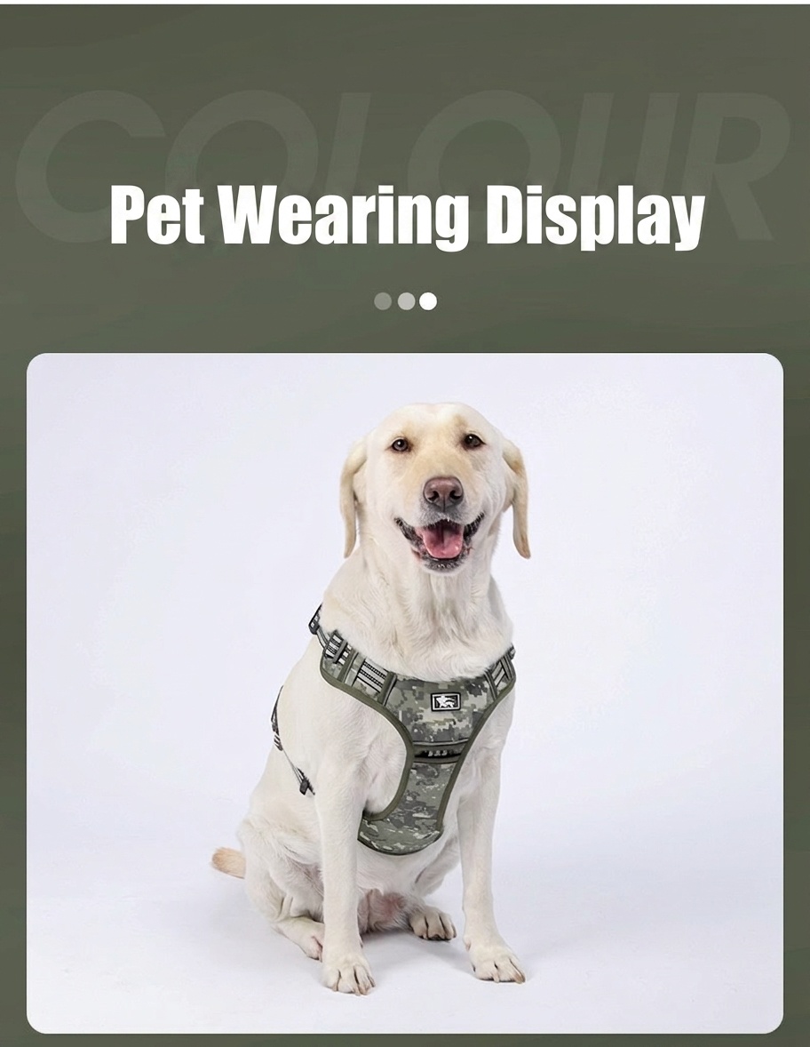 Tactical No-Pull Dog Harness with Reflective Straps & Handle