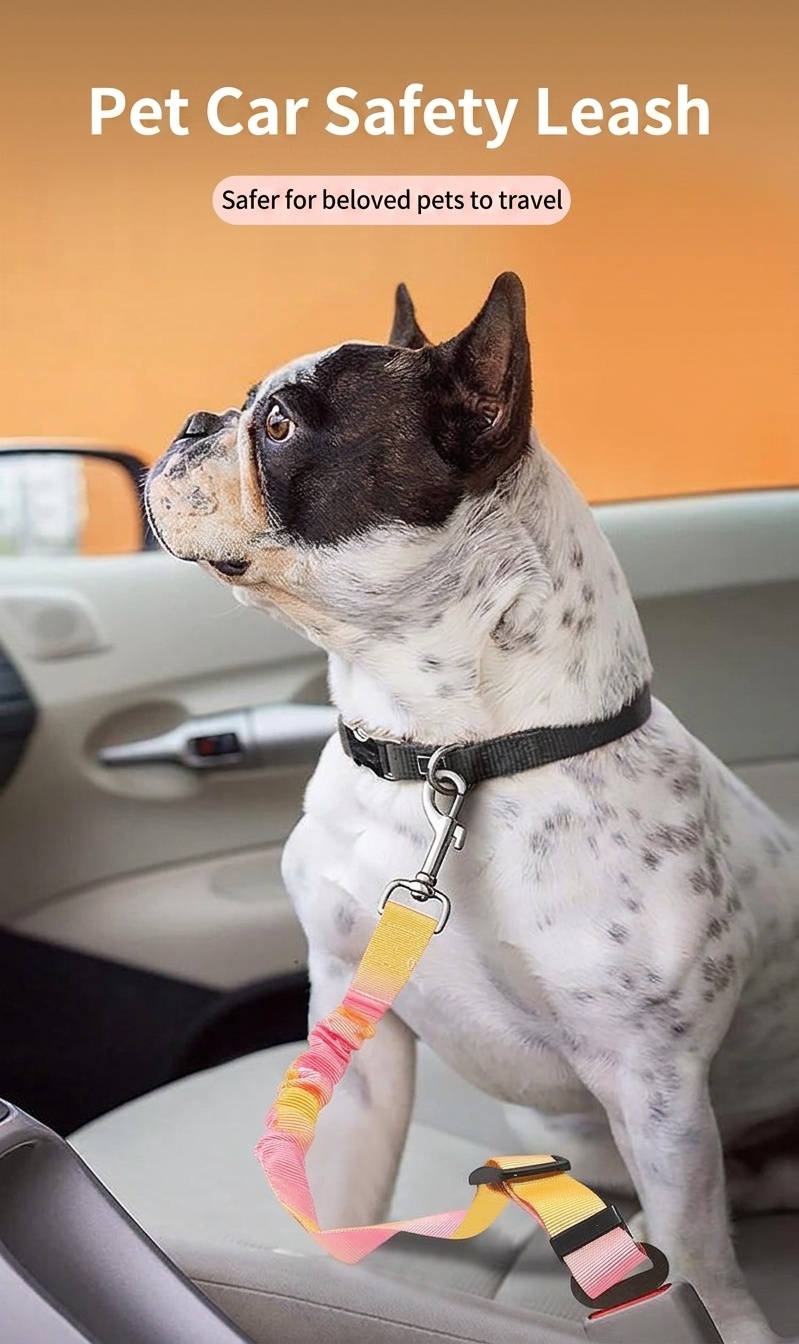 Pet Car Seat Belt Leash - Adjustable & Elastic Safety Strap