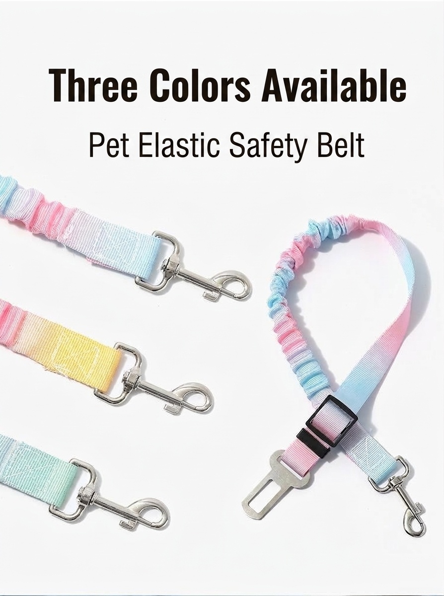 Pet Car Seat Belt Leash - Adjustable & Elastic Safety Strap
