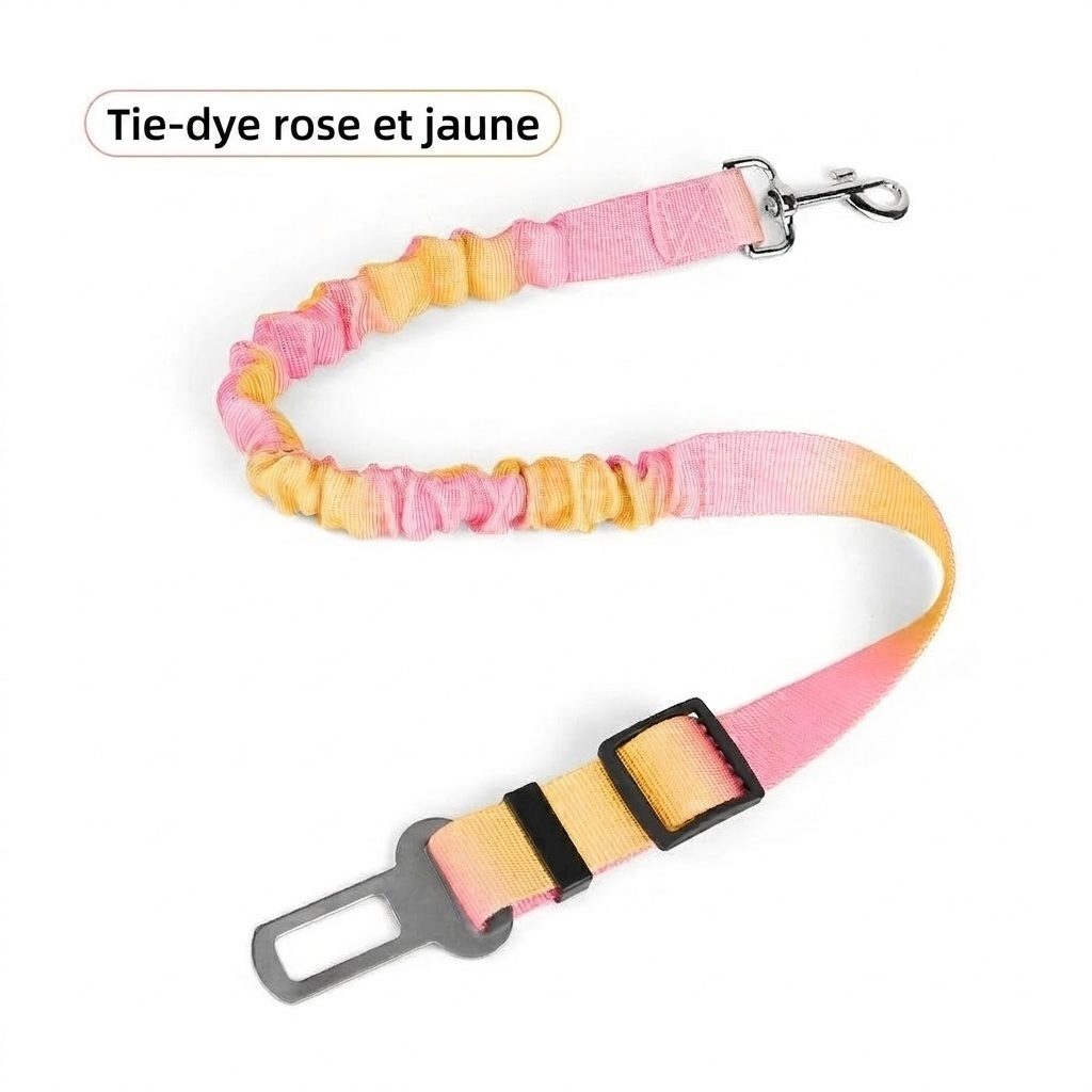 Pet Car Seat Belt Leash - Adjustable & Elastic Safety Strap