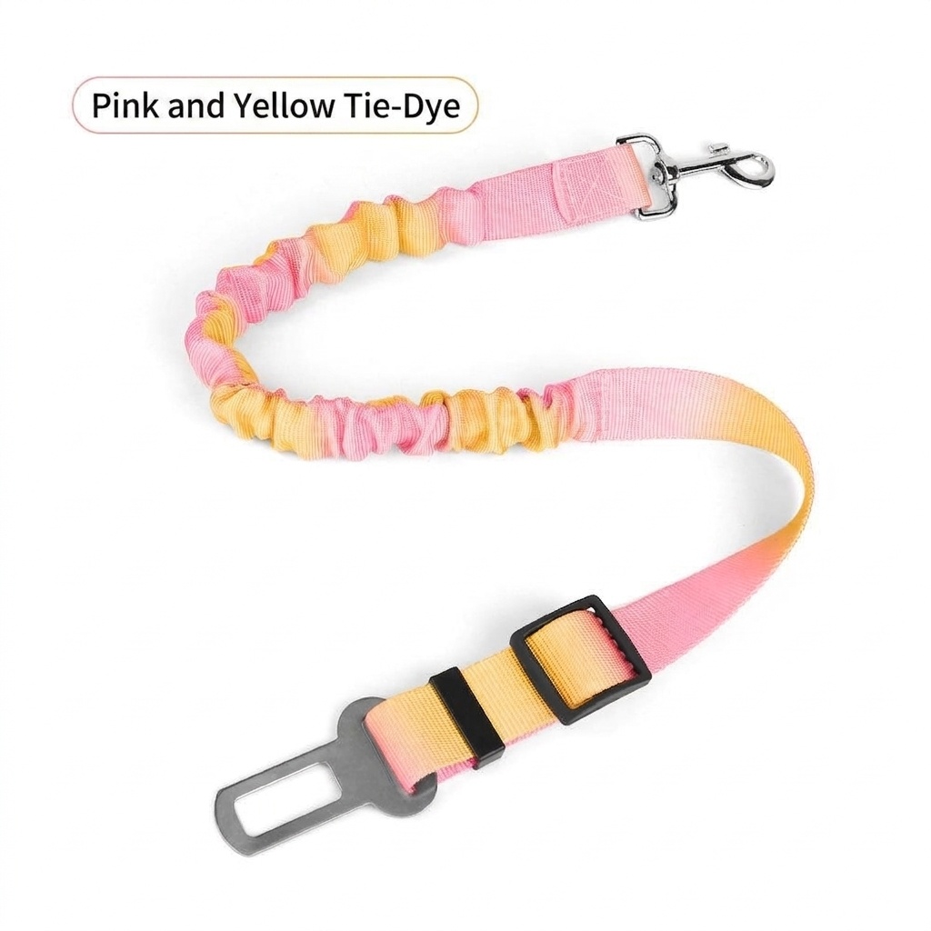 Pet Car Seat Belt Leash - Adjustable & Elastic Safety Strap