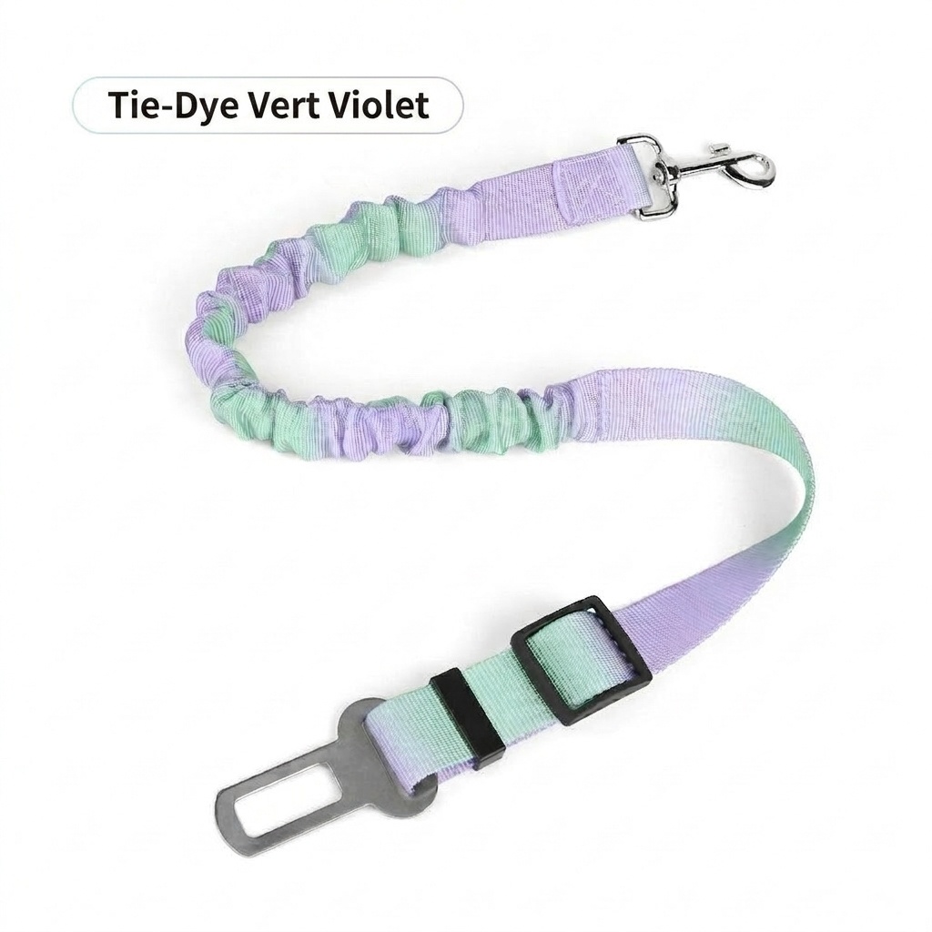 Pet Car Seat Belt Leash - Adjustable & Elastic Safety Strap