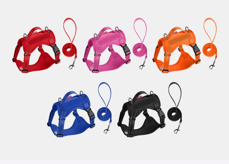 Lightweight Reflective Dog Harness & Leash Set - Breathable Mesh