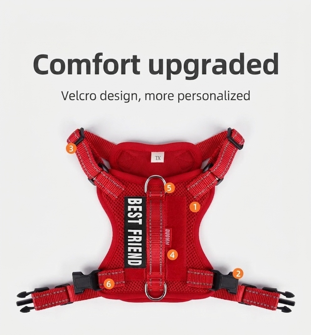 Lightweight Reflective Dog Harness & Leash Set - Breathable Mesh