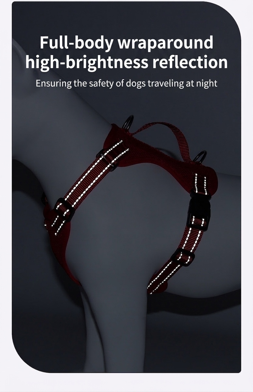 Lightweight Reflective Dog Harness & Leash Set - Breathable Mesh