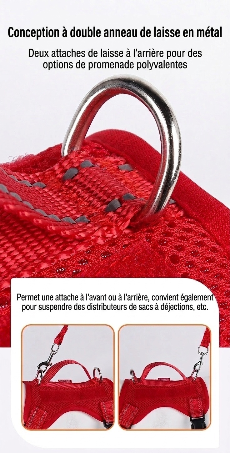 Lightweight Reflective Dog Harness & Leash Set - Breathable Mesh