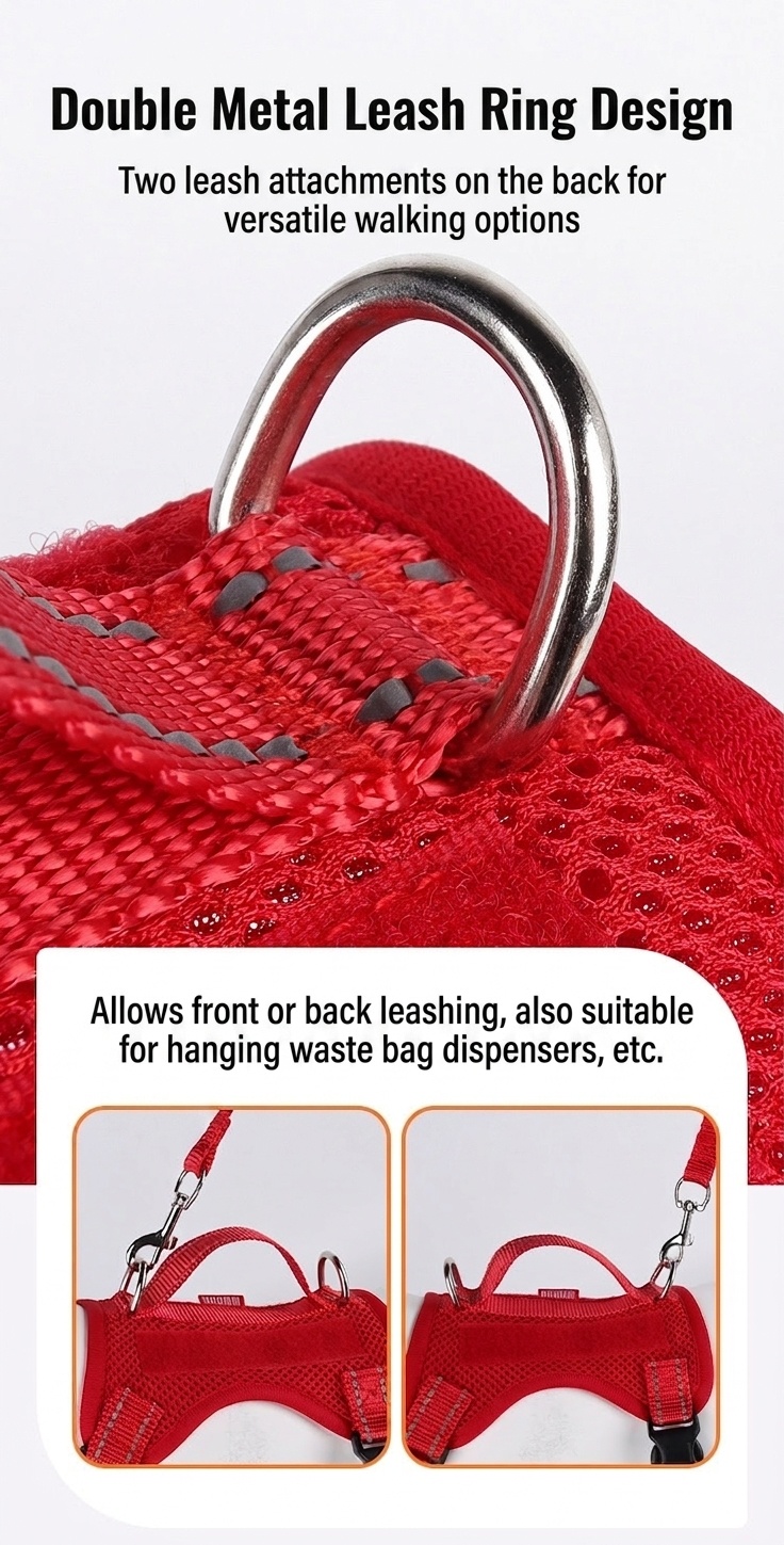 Lightweight Reflective Dog Harness & Leash Set - Breathable Mesh