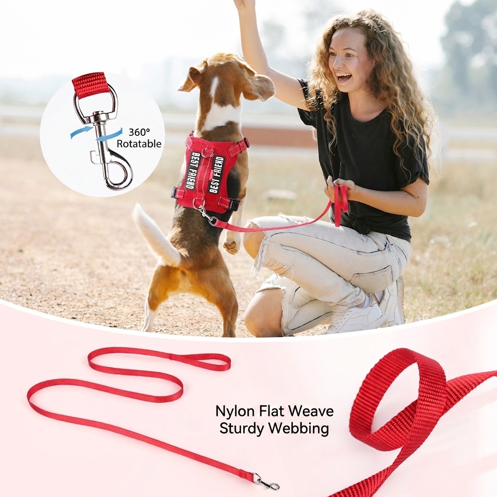 Lightweight Reflective Dog Harness & Leash Set - Breathable Mesh