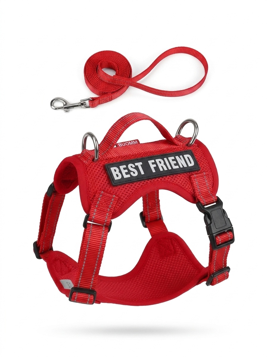 Lightweight Reflective Dog Harness & Leash Set - Breathable Mesh