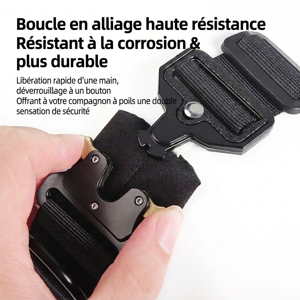 Collier tactique pour chien avec boucle Cobra et clous - Robuste