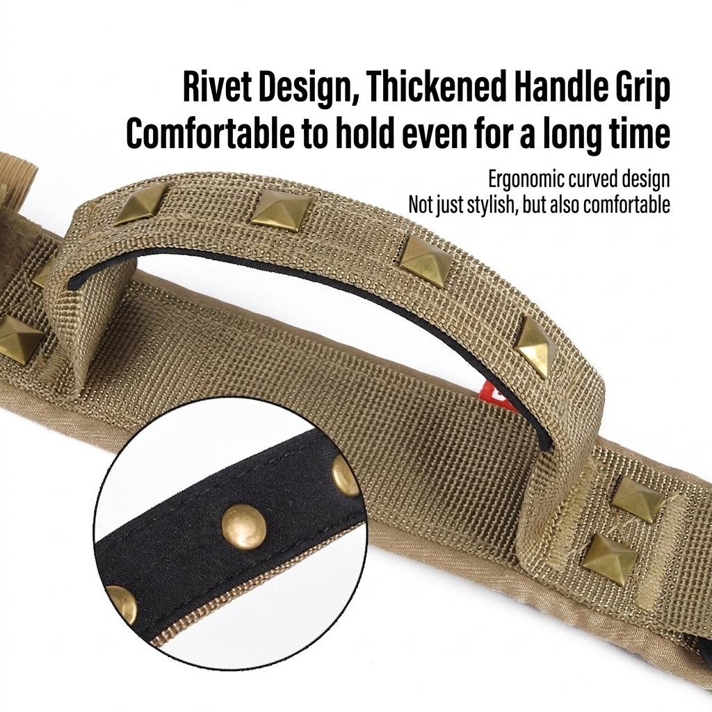 Tactical Dog Collar with Cobra Buckle & Studs - Heavy Duty
