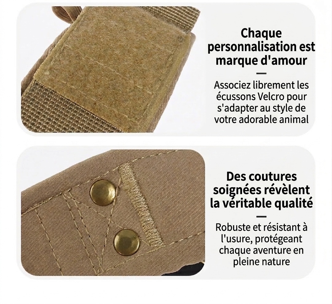 Collier tactique pour chien avec boucle Cobra et clous - Robuste