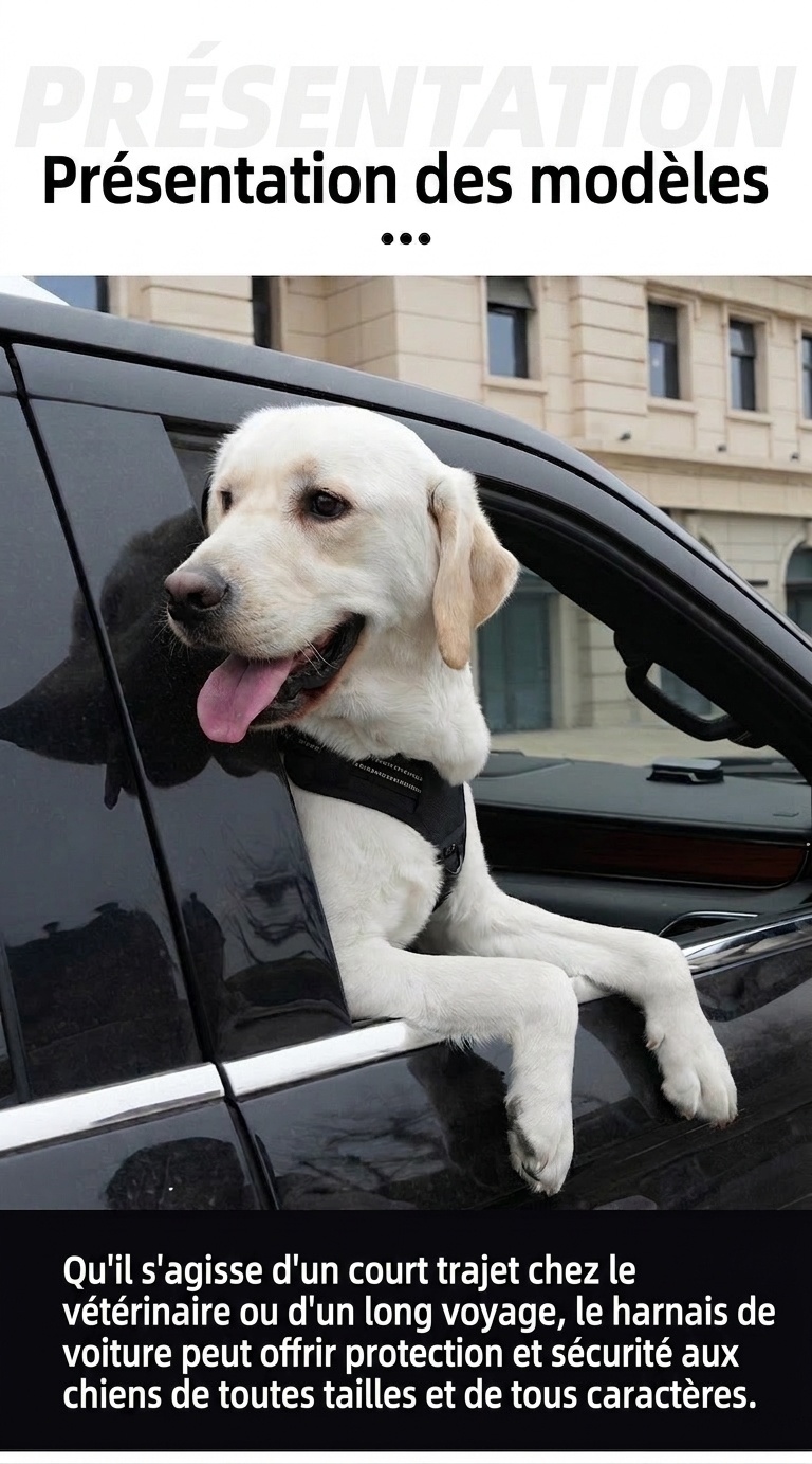 Adjustable No-Pull Dog Harness for Car Safety & Walking