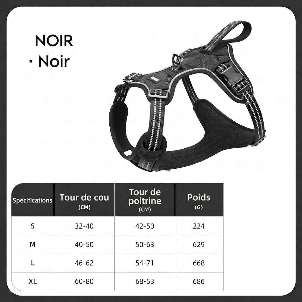 Adjustable No-Pull Dog Harness for Car Safety & Walking
