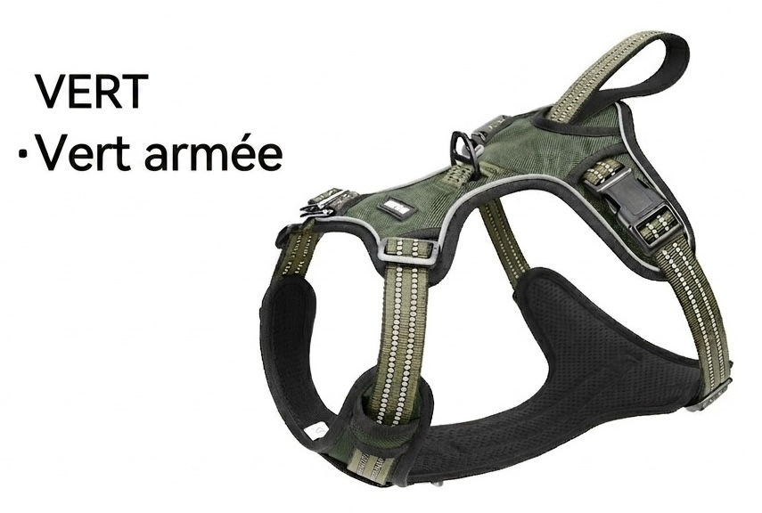 Adjustable No-Pull Dog Harness for Car Safety & Walking
