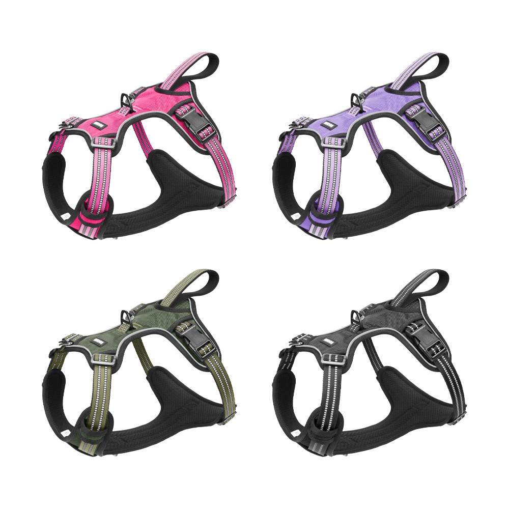 Adjustable No-Pull Dog Harness for Car Safety & Walking