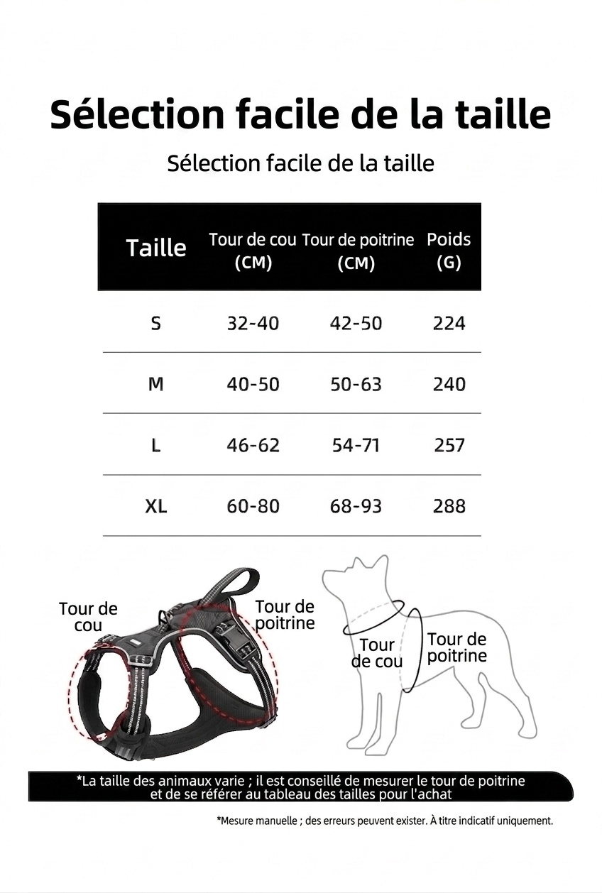 Adjustable No-Pull Dog Harness for Car Safety & Walking