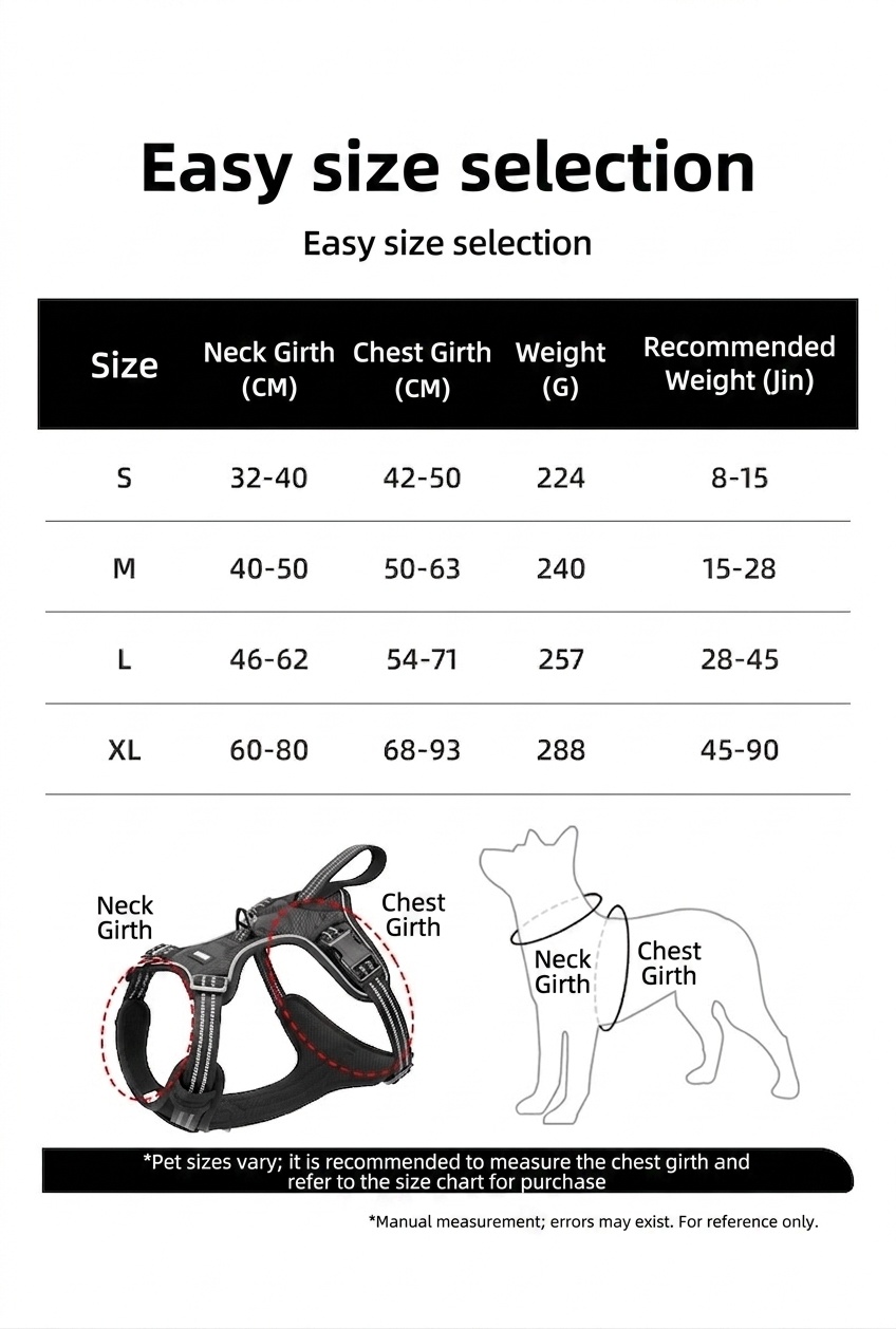Adjustable No-Pull Dog Harness for Car Safety & Walking