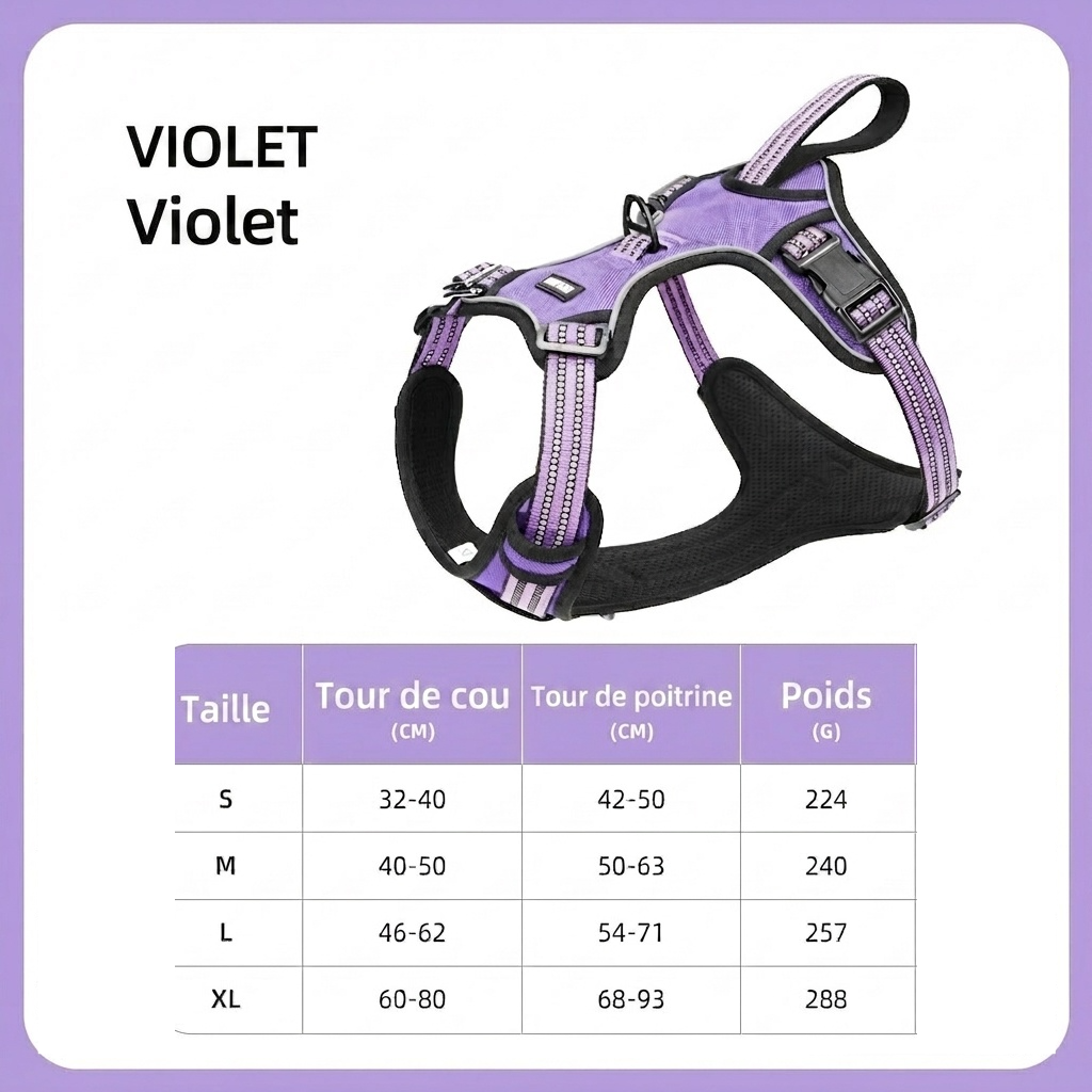 Adjustable No-Pull Dog Harness for Car Safety & Walking