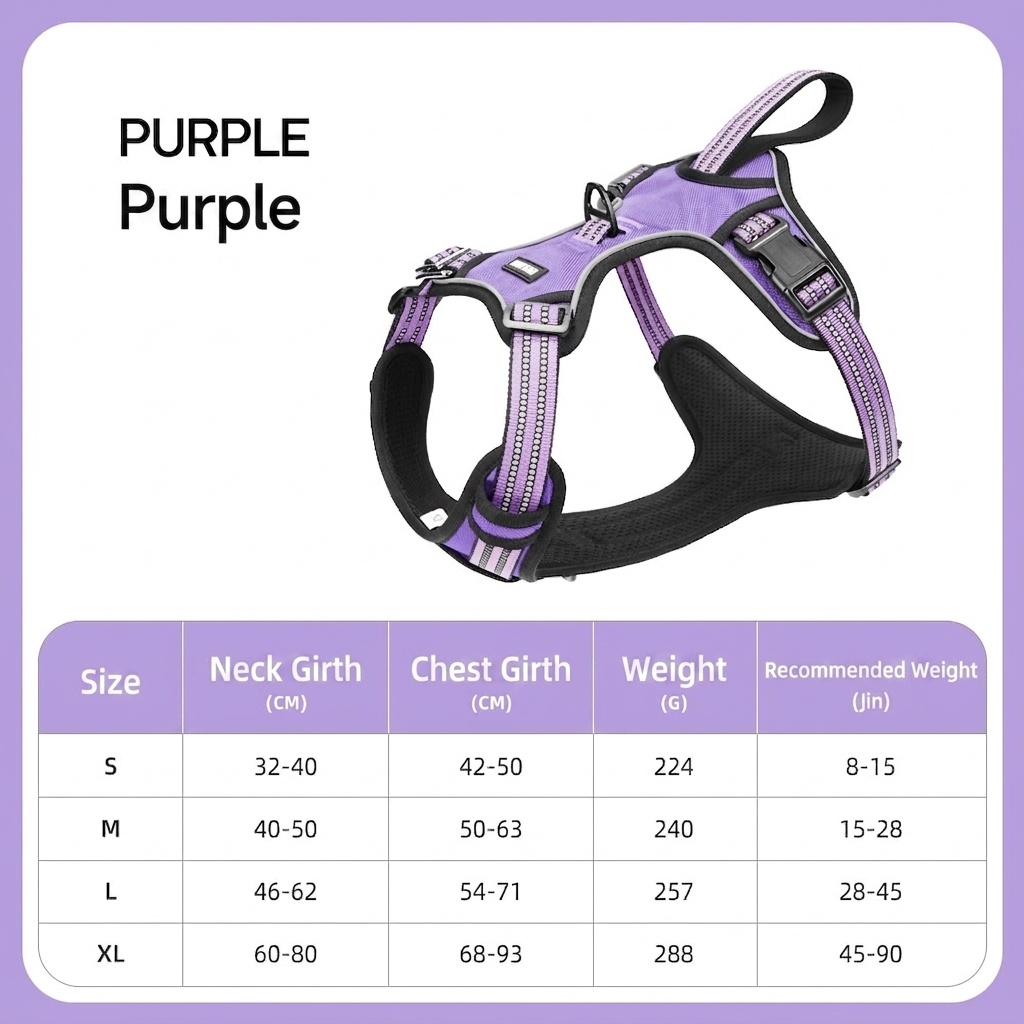 Adjustable No-Pull Dog Harness for Car Safety & Walking
