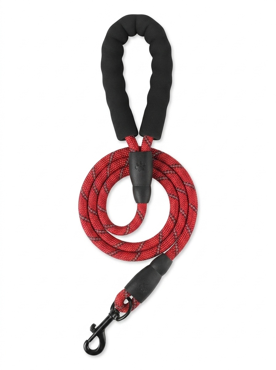Reflective Nylon Dog Leash with Padded Handle for Medium Large Dogs