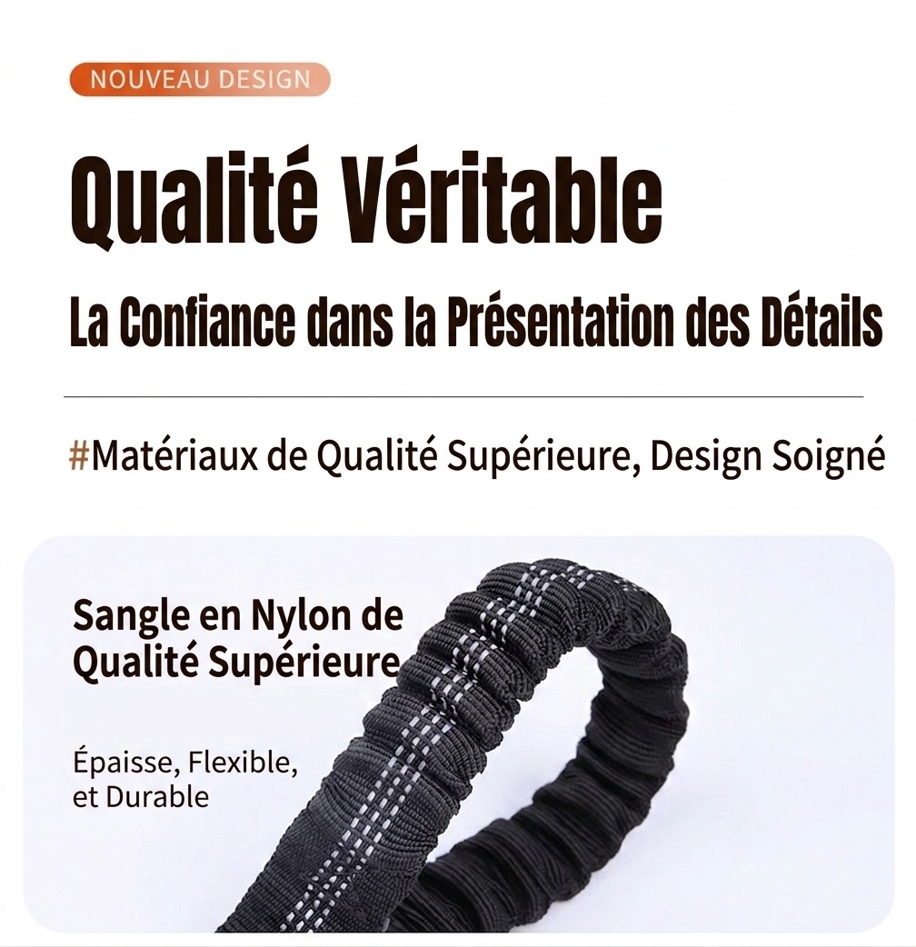 Adjustable Pet Car Seat Belt Leash - Reflective & Elastic
