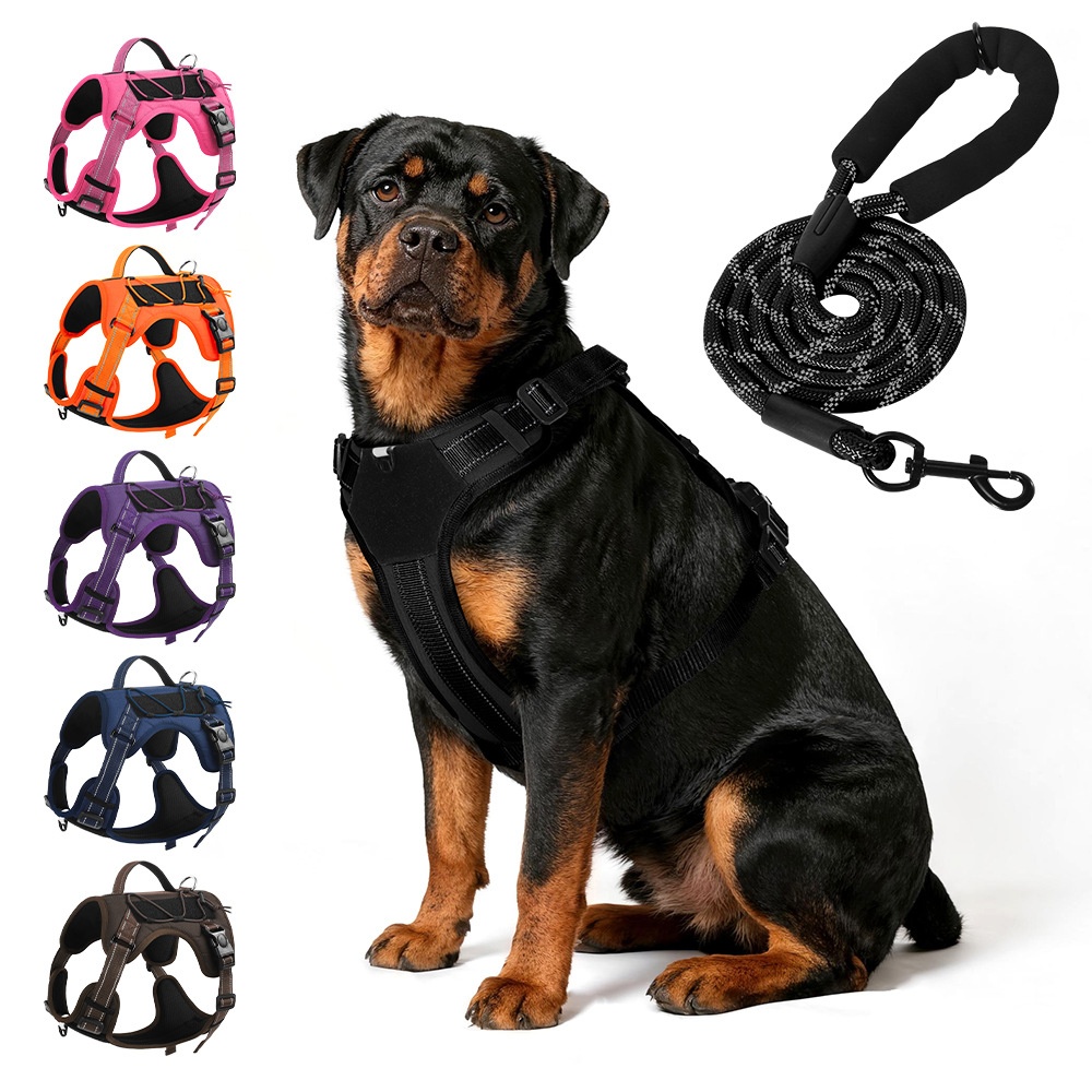 Tactical No-Pull Dog Harness with Leash - Adjustable & Reflective