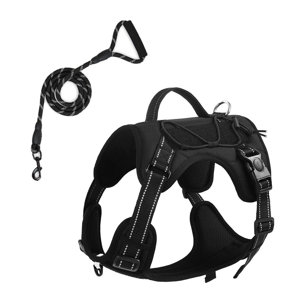 Tactical No-Pull Dog Harness with Leash - Adjustable & Reflective