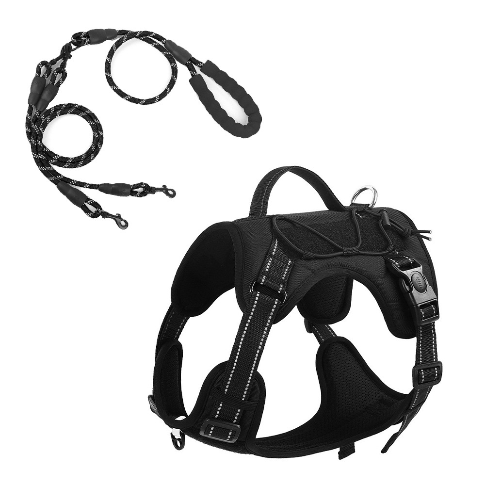 Tactical No-Pull Dog Harness with Leash - Adjustable & Reflective