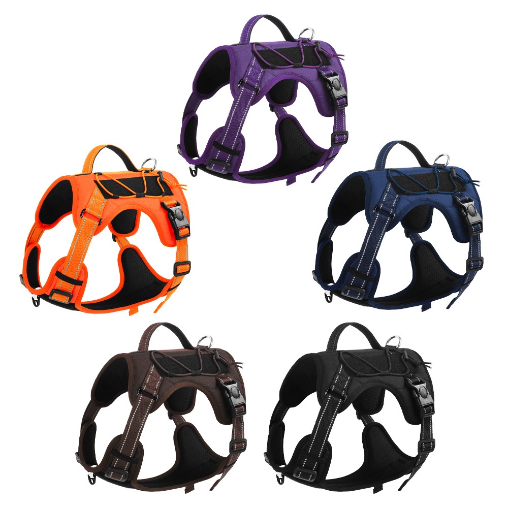 Tactical No-Pull Dog Harness with Leash - Adjustable & Reflective