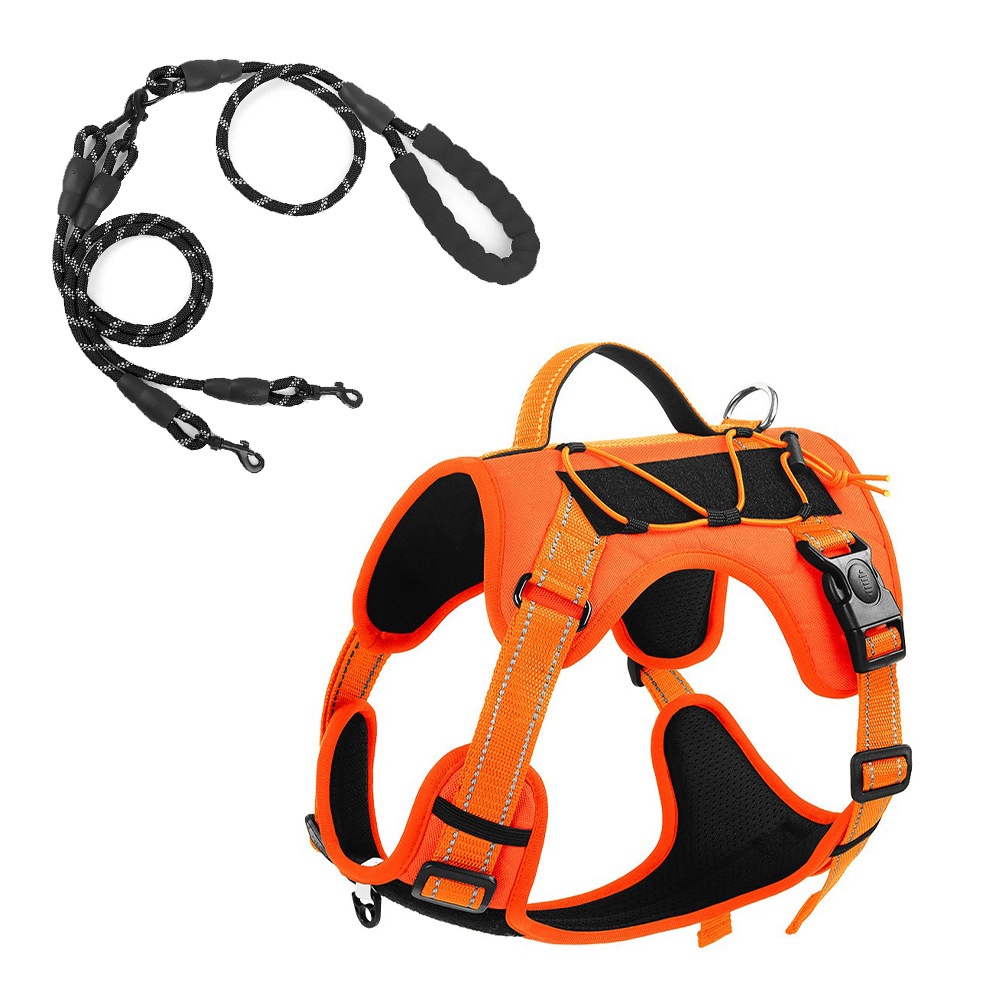 Tactical No-Pull Dog Harness with Leash - Adjustable & Reflective