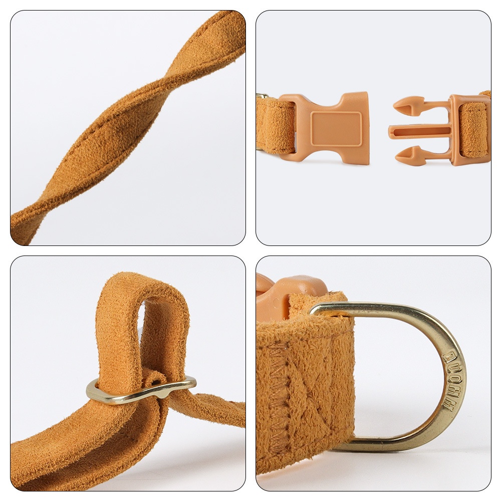Soft Suede Pet Collar & Leash Set - Adjustable & Comfortable