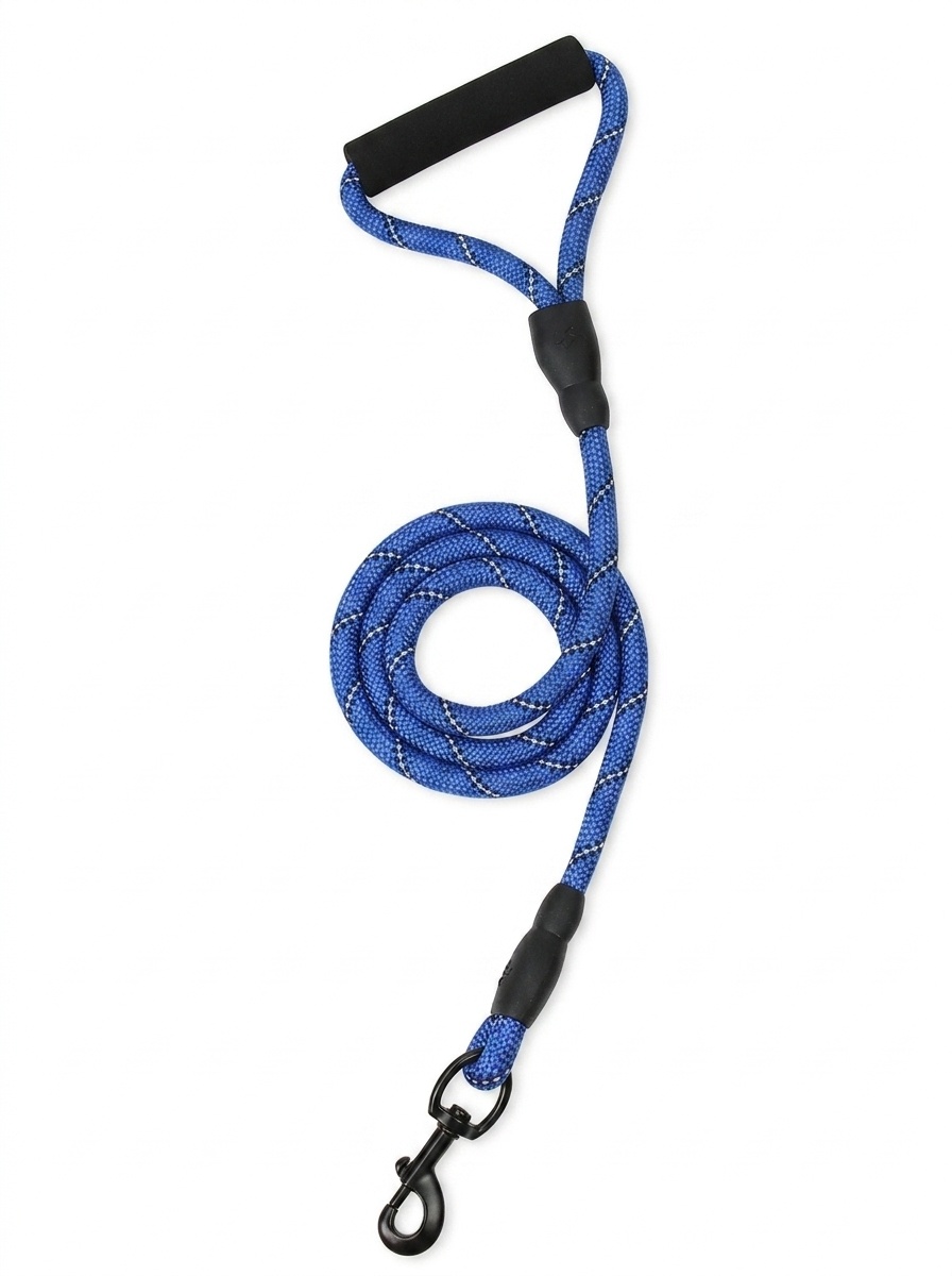 Reflective Rope Dog Leash with Padded Handle for Walking