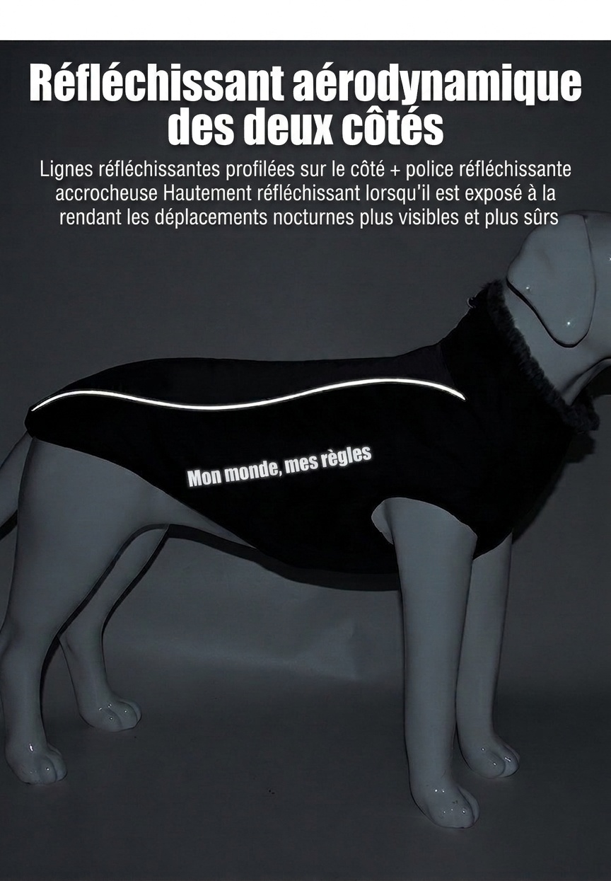 Manteau d'hiver imperméable et réfléchissant pour chien avec harnais intégré