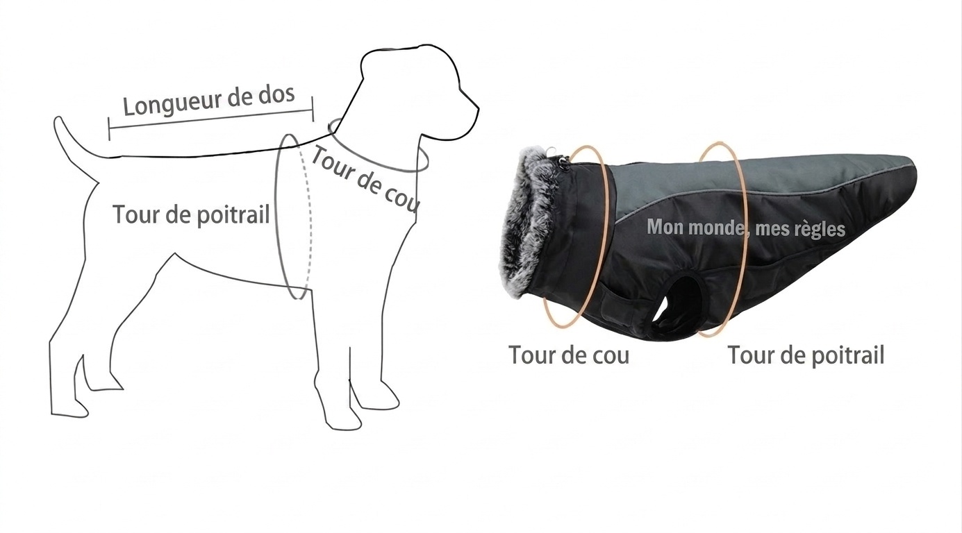 Manteau d'hiver imperméable et réfléchissant pour chien avec harnais intégré