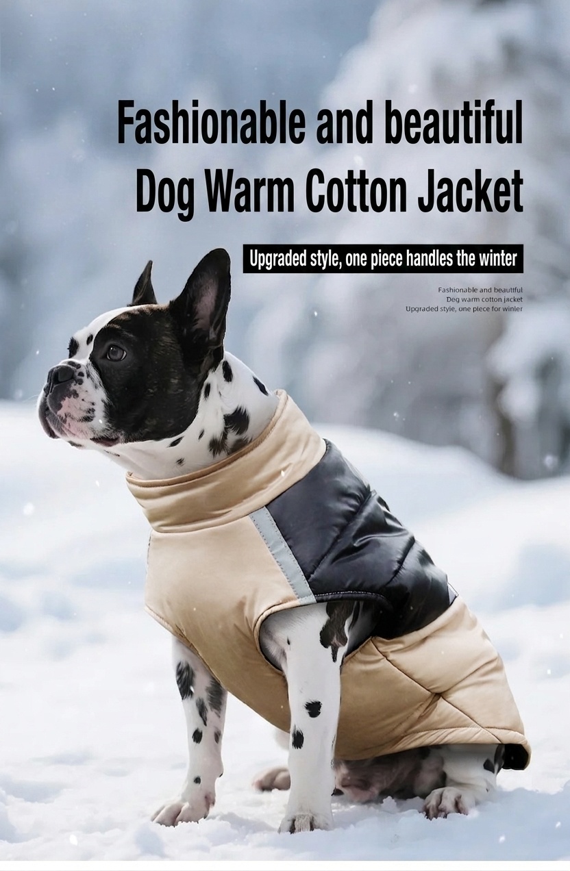 Warm Reflective Dog Winter Coat Jacket with D-Ring Leash