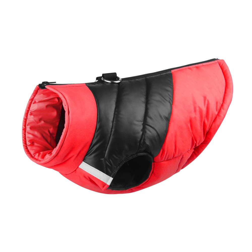 Warm Reflective Dog Winter Coat Jacket with D-Ring Leash