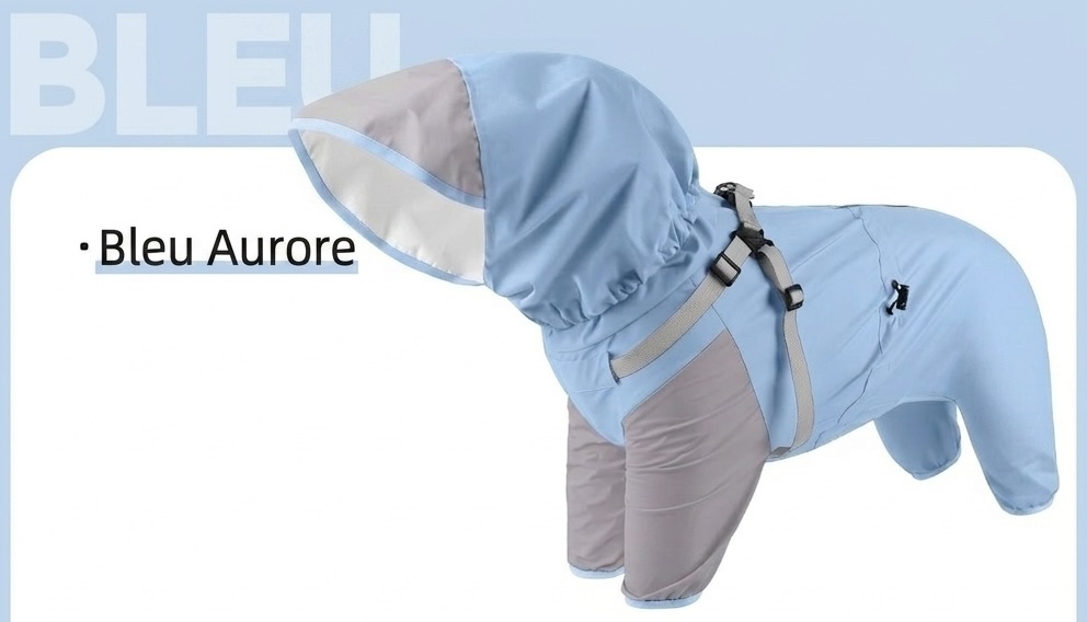 Waterproof Pet Raincoat Jumpsuit with Harness - All-Weather Dog Coat