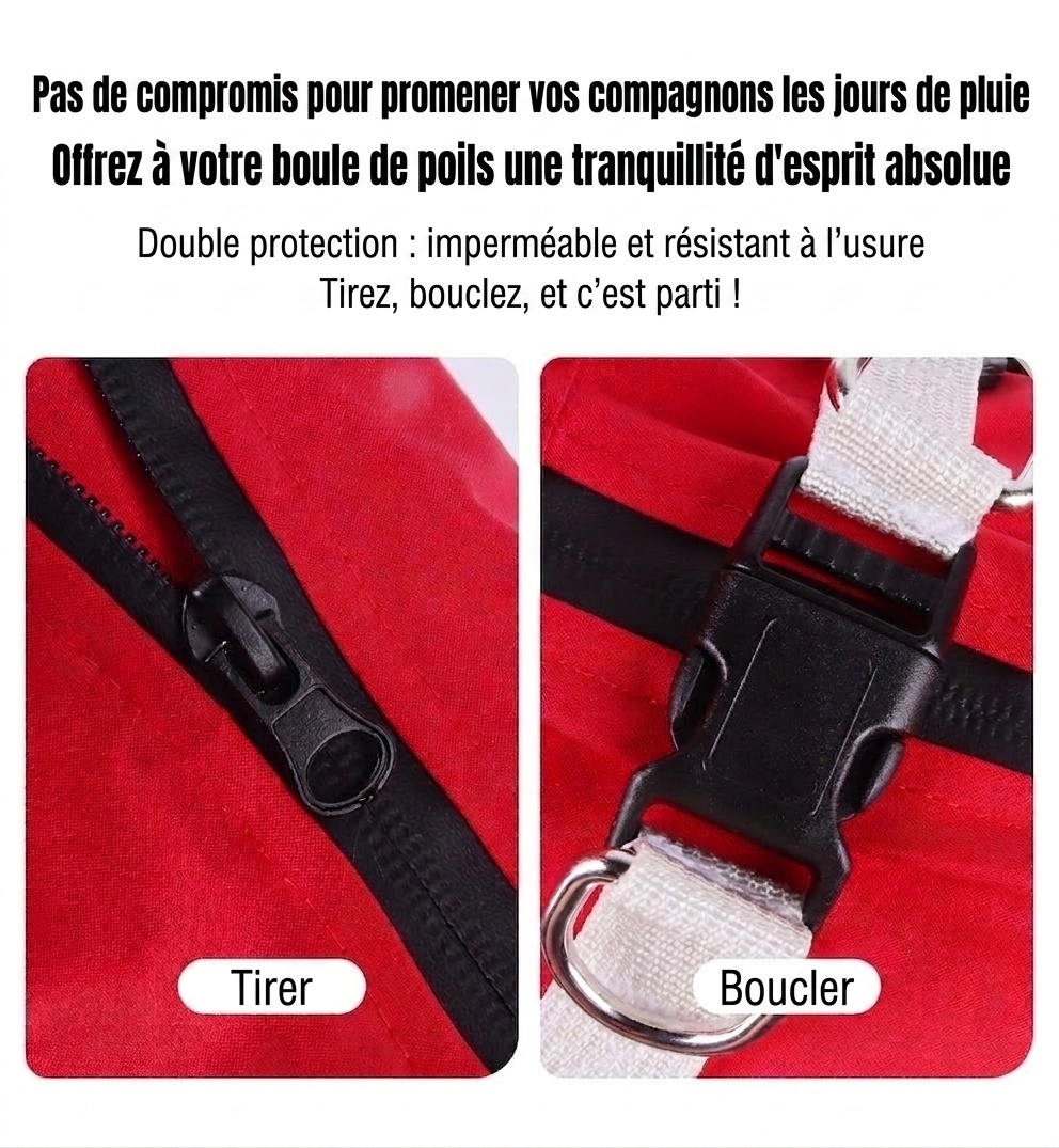 Waterproof Pet Raincoat Jumpsuit with Harness - All-Weather Dog Coat