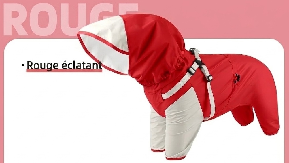 Waterproof Pet Raincoat Jumpsuit with Harness - All-Weather Dog Coat