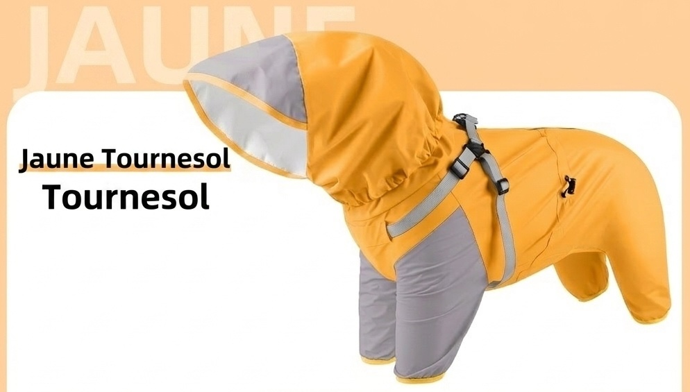 Waterproof Pet Raincoat Jumpsuit with Harness - All-Weather Dog Coat