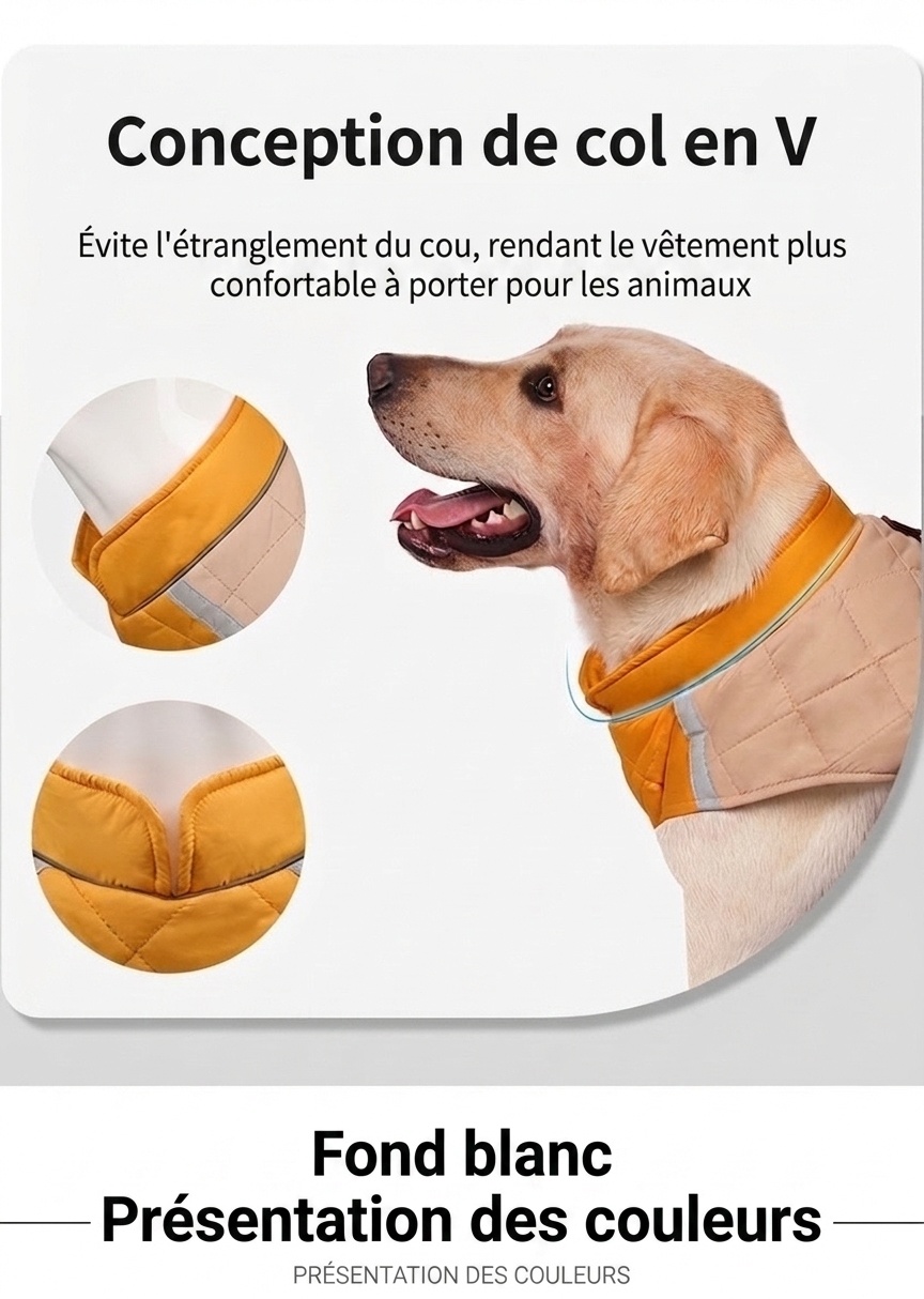 Warm Quilted Dog Coat with Reflective Trim & Adjustable Fit