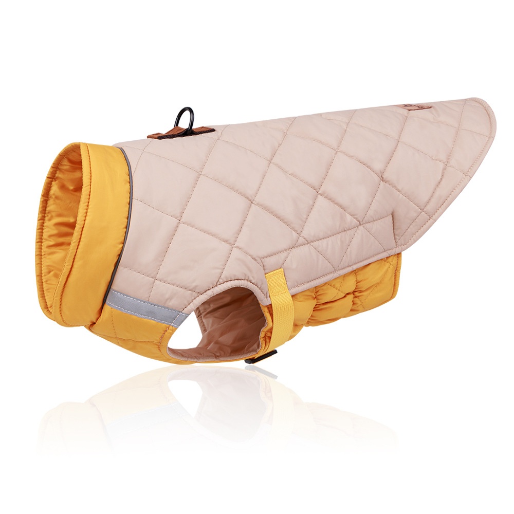 Warm Quilted Dog Coat with Reflective Trim & Adjustable Fit