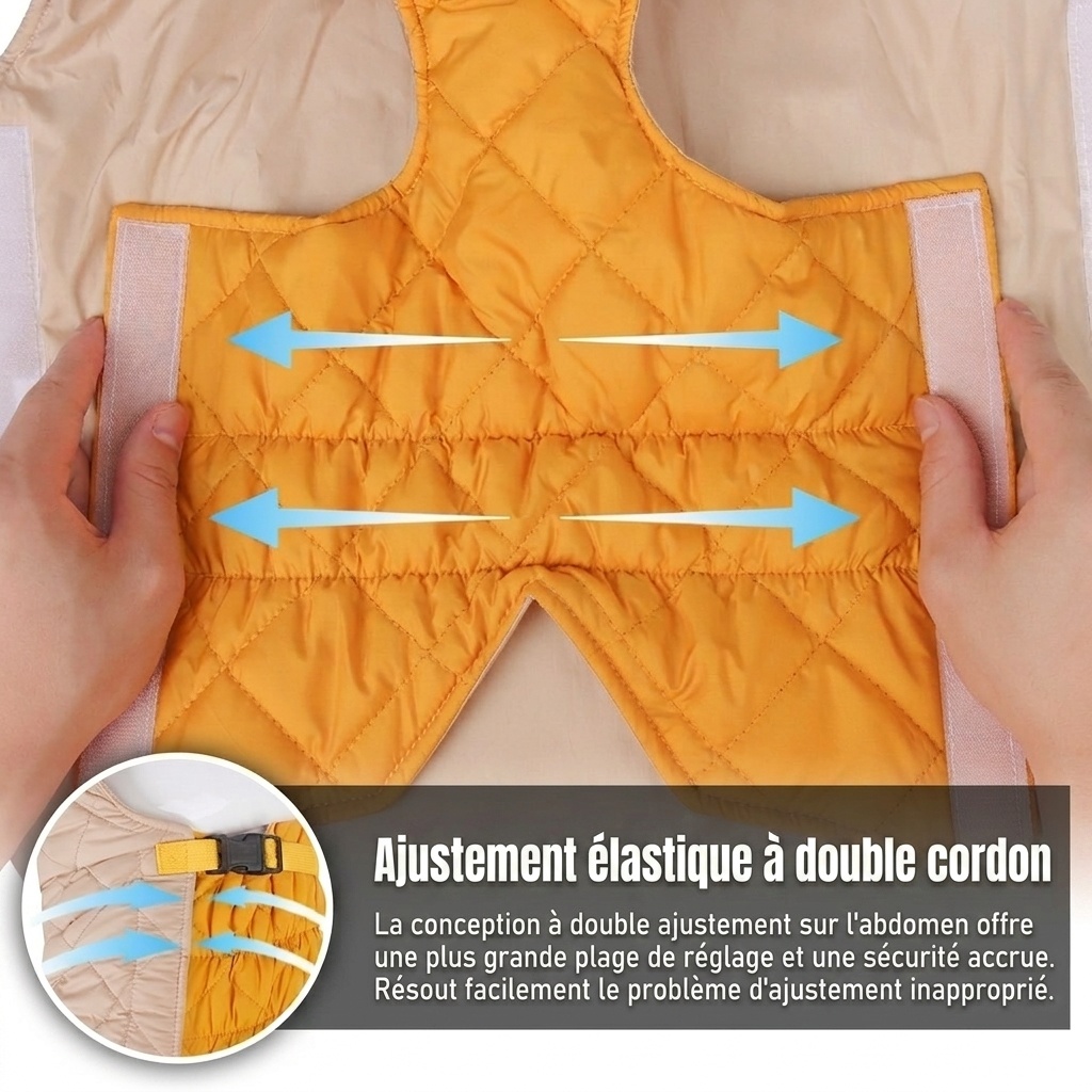 Warm Quilted Dog Coat with Reflective Trim & Adjustable Fit