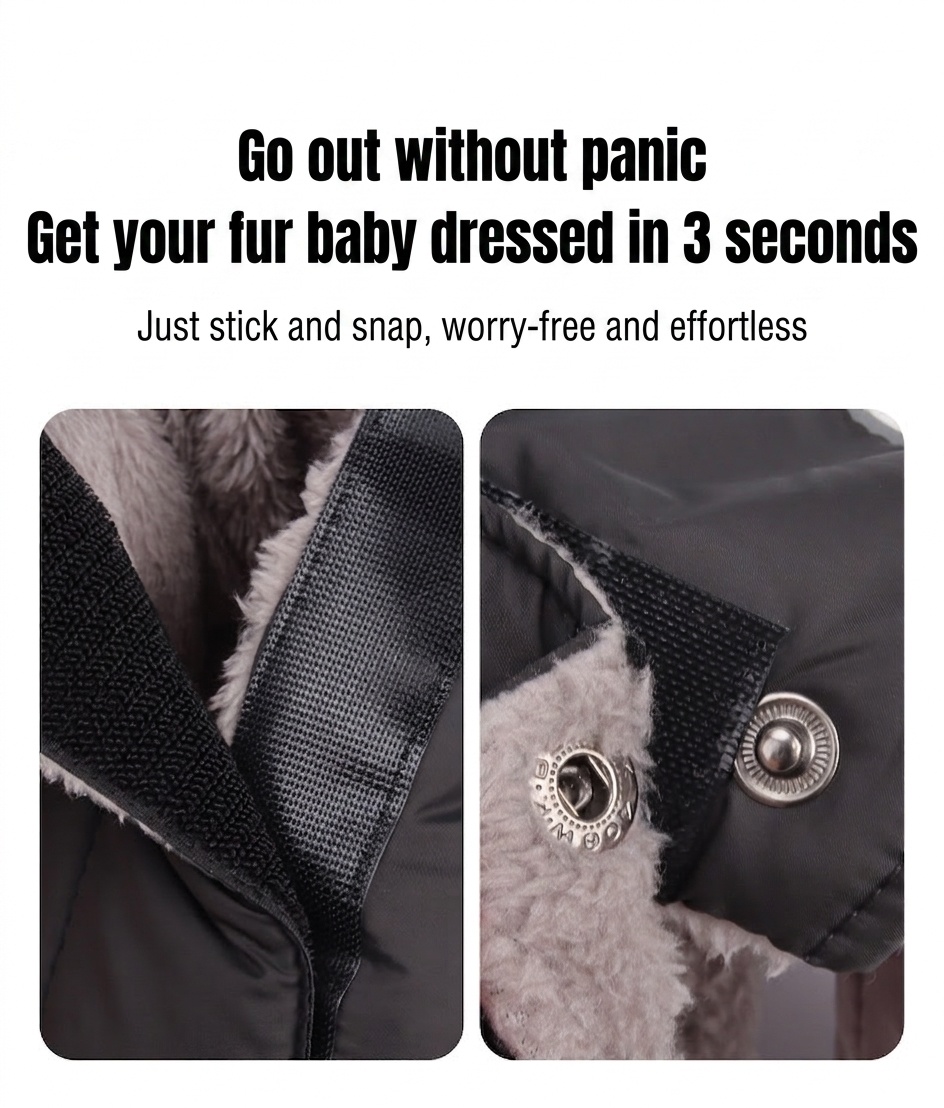 Warm Winter Dog Coat with Harness D-Rings - Reflective Pet Snowsuit