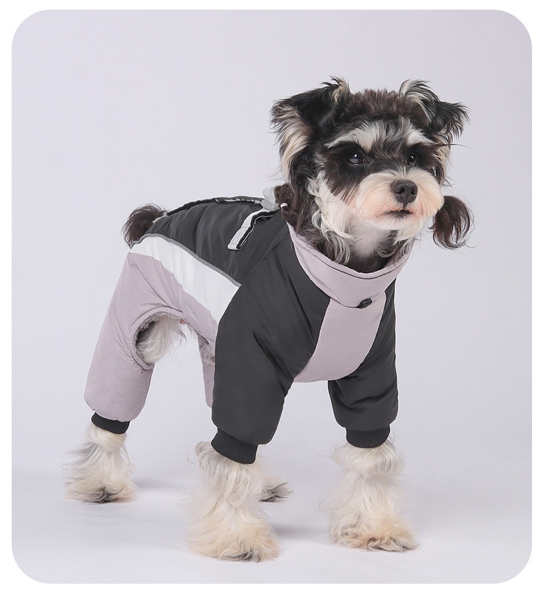 Warm Winter Dog Coat with Harness D-Rings - Reflective Pet Snowsuit