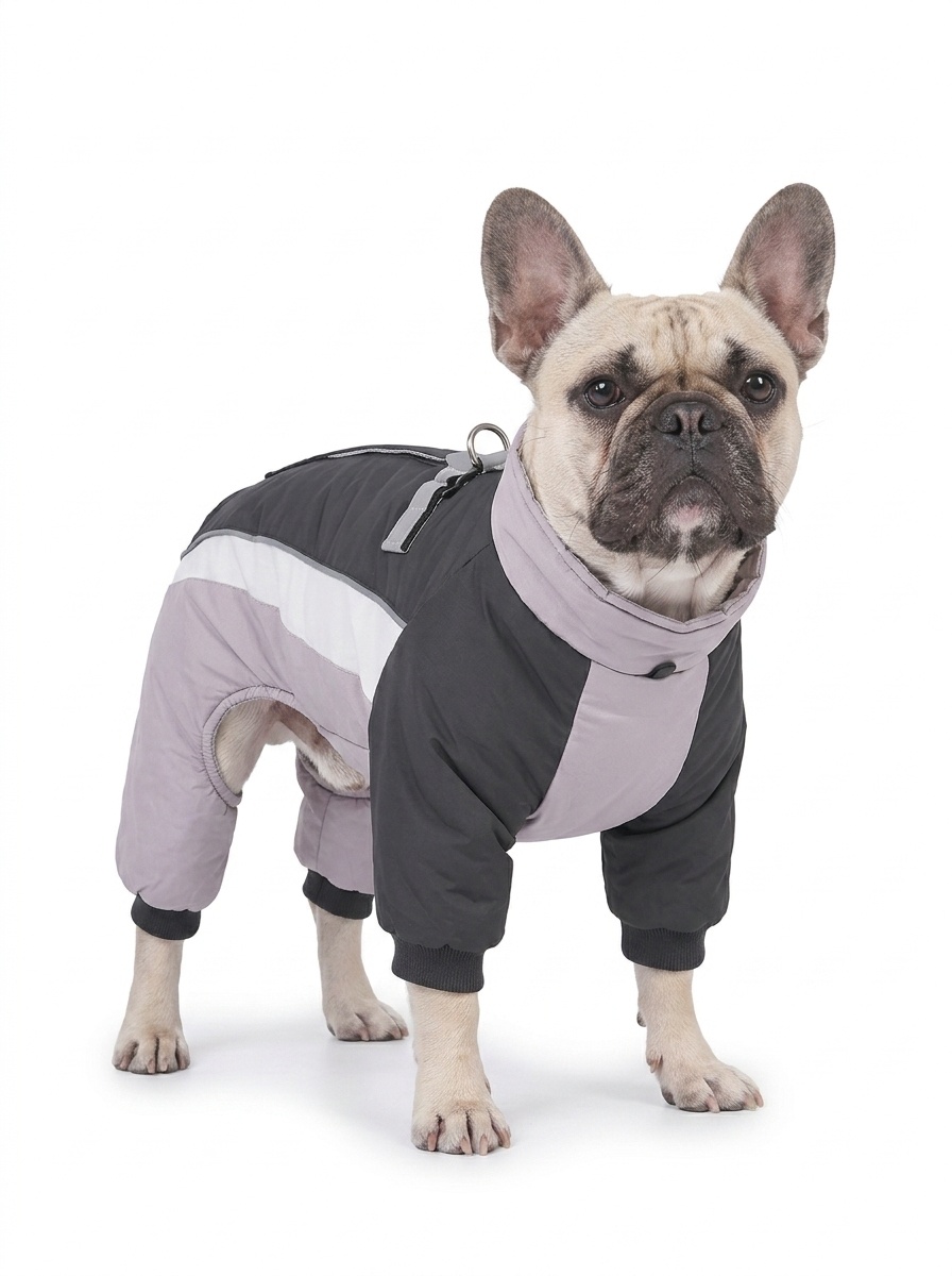 Warm Winter Dog Coat with Harness D-Rings - Reflective Pet Snowsuit