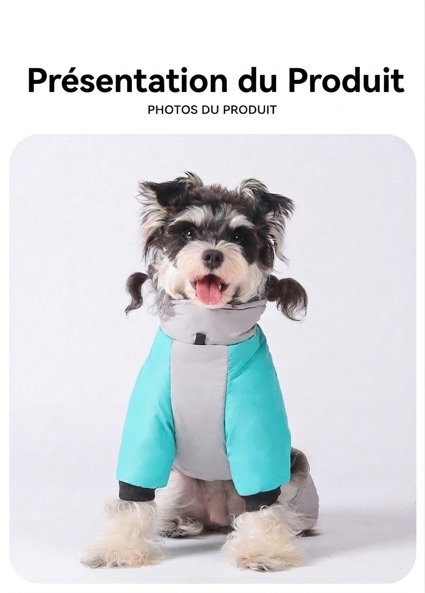 Warm Winter Dog Coat with Harness D-Rings - Reflective Pet Snowsuit